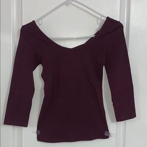 Garage Quater Sleeve Top With Criss-Cross Back